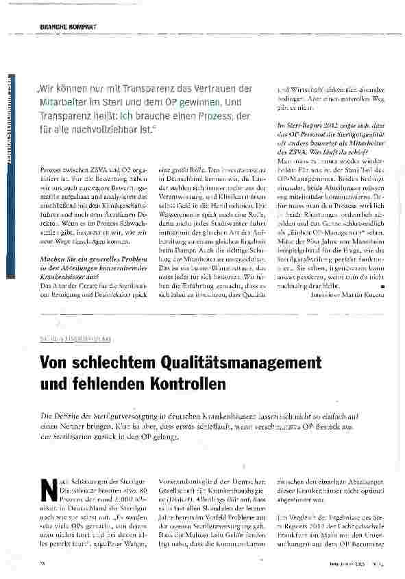 Vorschauseite 1: Von schlechtem Qualitätsmanagement und fehlenden Kontrollen