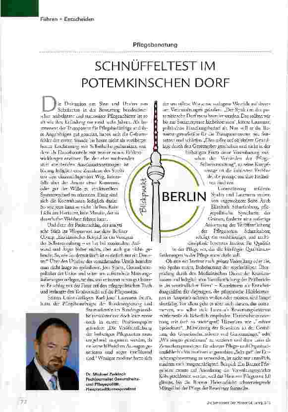 Vorschauseite 1: SCHNÜFFELTEST IM POTEMKINSCHEN DORF