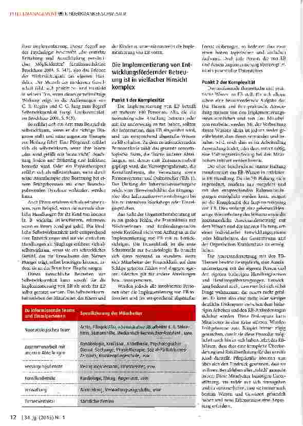 Vorschauseite 4: Implementierung von Entwicklungsfördernder Betreuung in der Neonatologieaus Sicht der Organisationsberatung