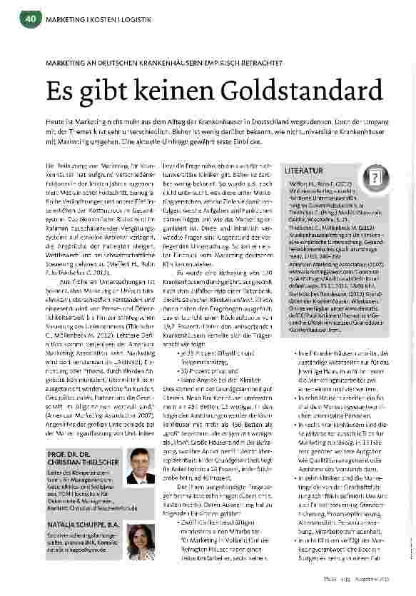 Vorschauseite 1: Es gibt keinen Goldstandard