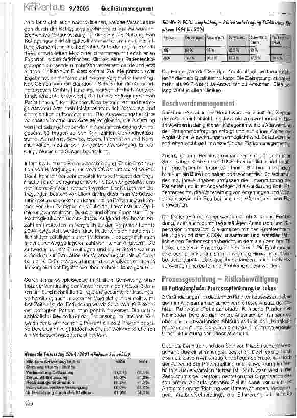 Vorschauseite 6: Neue Herausforderungen an das Qualitätsmanagement: Wirtschaftlichkeit und Patientensicherheit