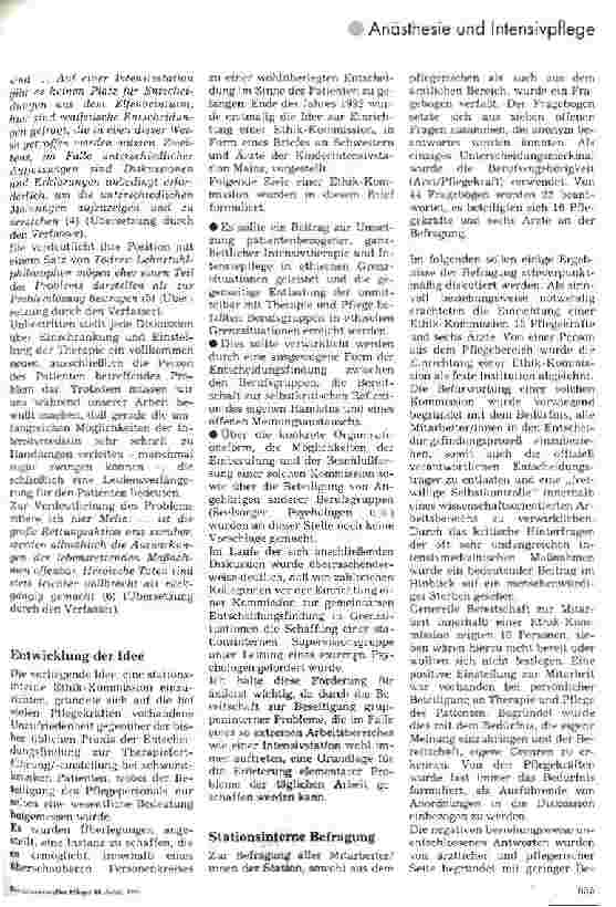 Vorschauseite 2: Einrichtung einer Ethik-Komisssion auf einer pädiatrischen Intensivstation