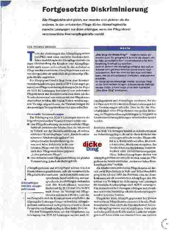 Vorschauseite 1: Fortgesetzte Diskriminierung