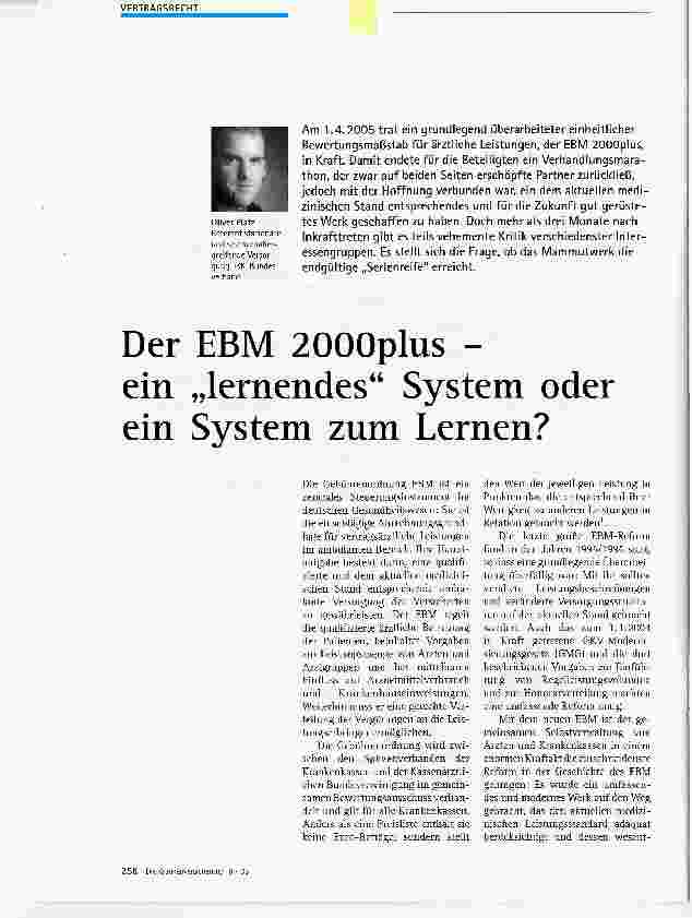 Vorschauseite 1: Der EBM 2000plus - ein lernendes System oderein System zum Lernen?