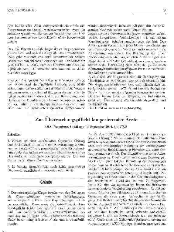Vorschauseite 1: Zur Überwachungspflicht kooperierender Ärzte