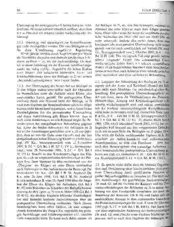 Vorschauseite 6: Zur Überwachungspflicht kooperierender Ärzte