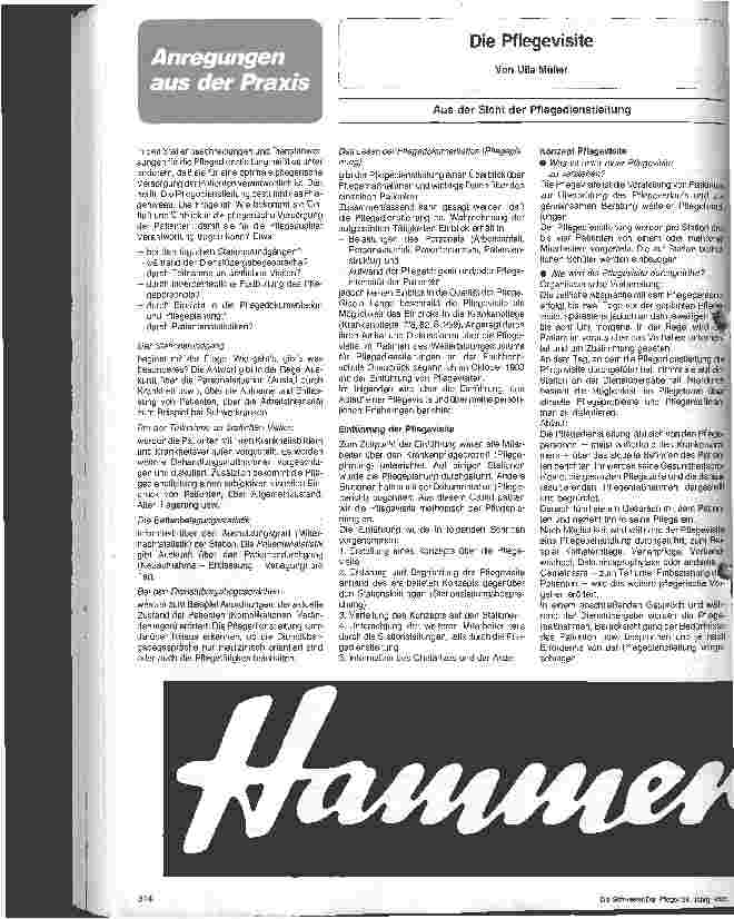Vorschauseite 1: Die Pflegevisite, Aus Sicht der Pflegedienstleitung