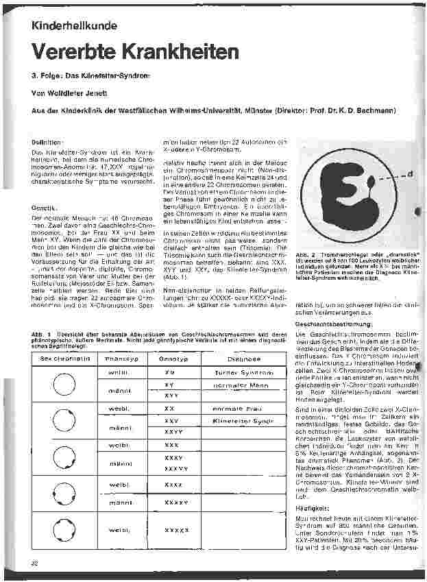 Vorschauseite 1: Kinderheilkunde - Vererbte Krankheiten 3. Folge: Das Klinefelter-Syndrom