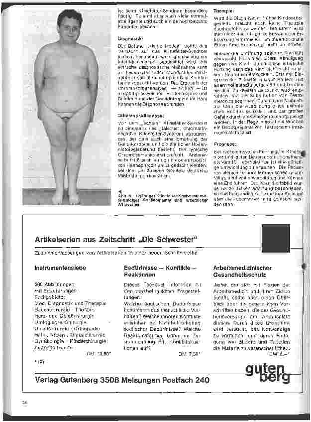 Vorschauseite 3: Kinderheilkunde - Vererbte Krankheiten 3. Folge: Das Klinefelter-Syndrom