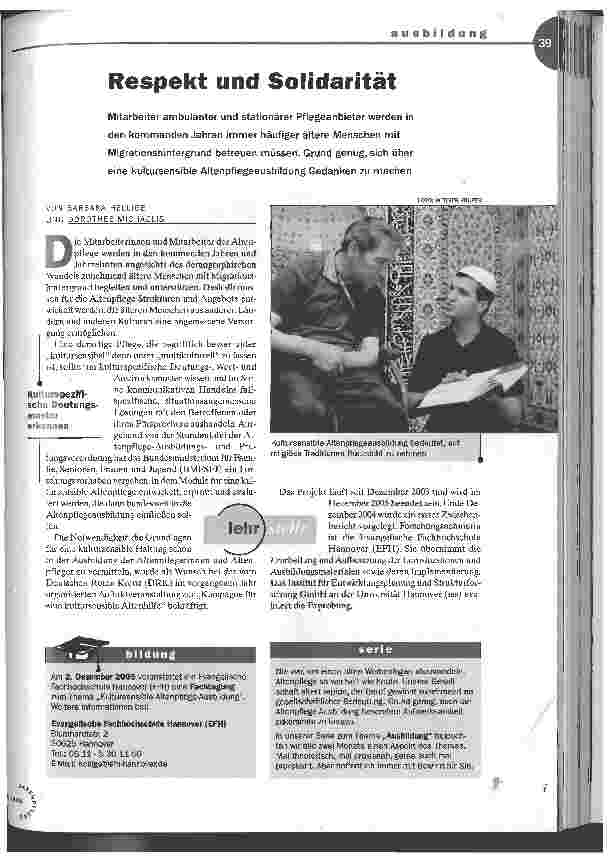 Vorschauseite 1: Respekt und Solidarität