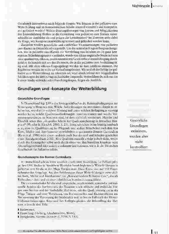 Vorschauseite 2: Auf SchatzsucheMethodische und inhaltliche Konzepte der Palliative care-Weiterbildung