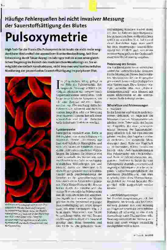 Vorschauseite 1: Pulsoxymetrie