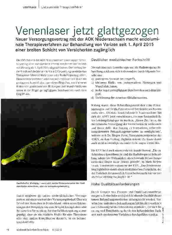 Vorschauseite 1: Venenlaser jetzt glattgezogen