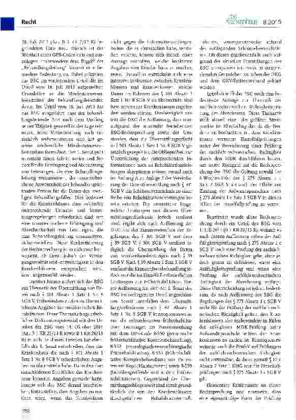 Vorschauseite 3: Geriatrische frührehabilitative Komplexbehandlung (OPS-Code 8-550.) als Gegenstand einer Abrechnungsprüfung
