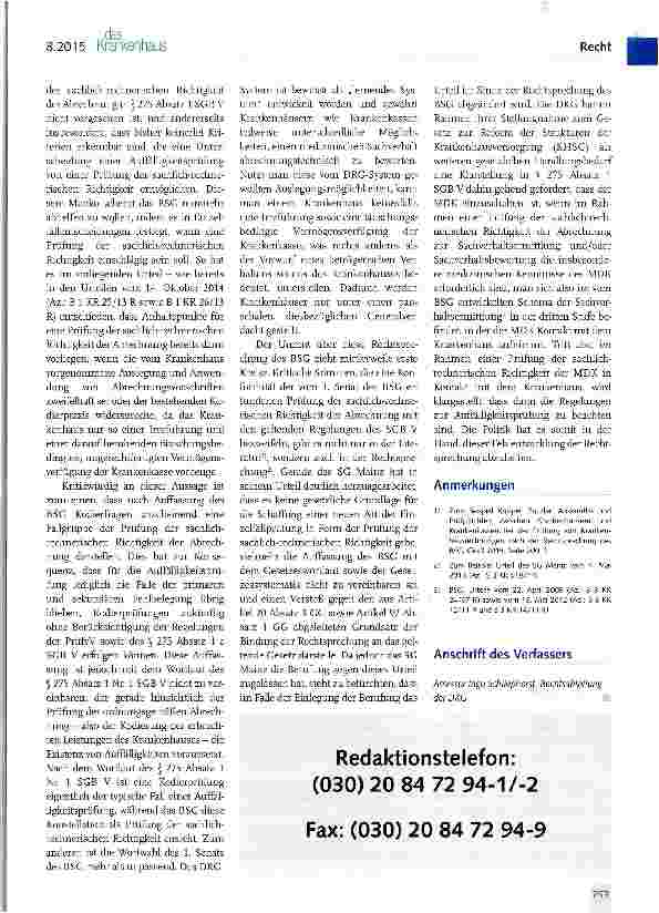 Vorschauseite 4: Geriatrische frührehabilitative Komplexbehandlung (OPS-Code 8-550.) als Gegenstand einer Abrechnungsprüfung