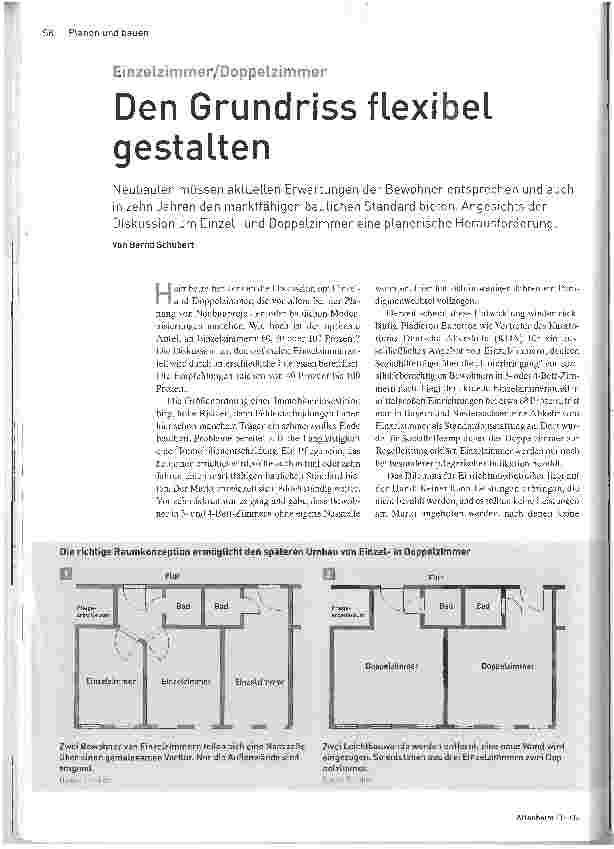 Vorschauseite 1: Einzelzimmer/Doppelzimmer - Den Grundriss flexibel gestalten