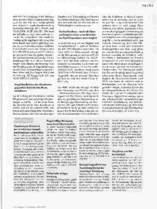 Vorschauseite 2: Erfolgreiche Räumungsklage gegen demente HeimbewohnerinKONFLIKTSITUATION SE^ BEWOHNERN MIT WEGLAUFTENDENZEN UNDAGGRESSIVEM VERHALTEN