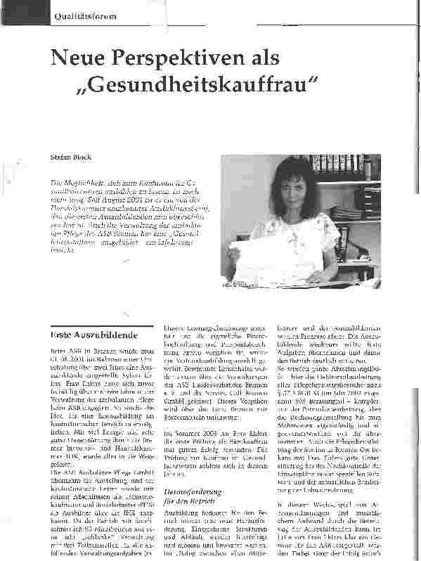 Vorschauseite 1: Neue Perspektiven als Gesundheitskauffrau