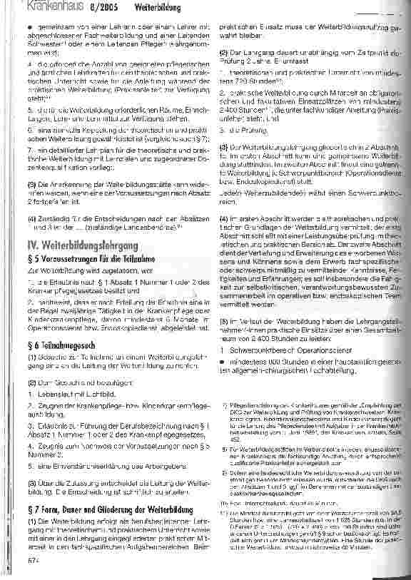 Vorschauseite 4: Fortschreibung der DKG-Empfehlung zur Weiterbildung für Krankenpflegepersonen in den Funktionsdiensten (Operationsdienst/Endoskopiedienst)