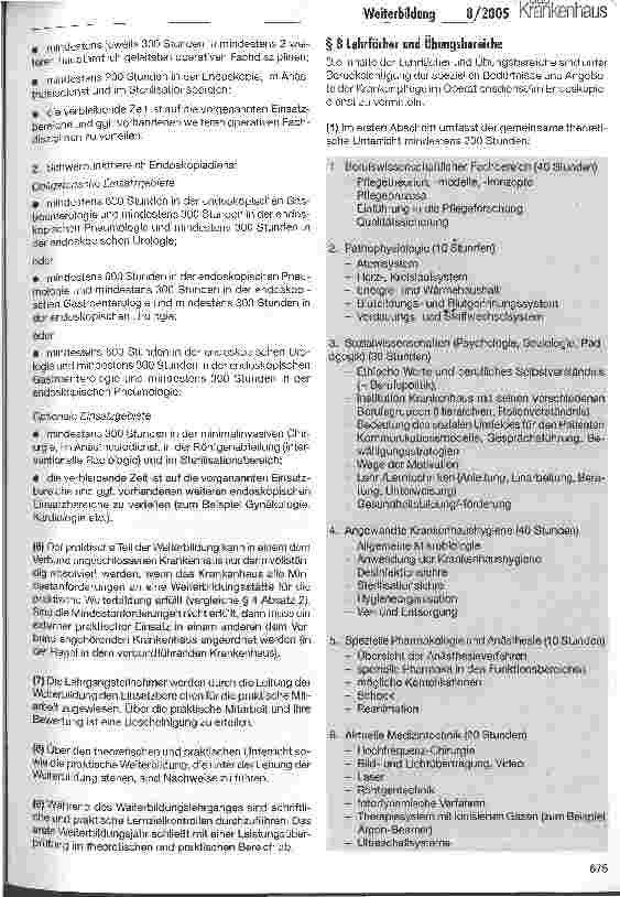 Vorschauseite 5: Fortschreibung der DKG-Empfehlung zur Weiterbildung für Krankenpflegepersonen in den Funktionsdiensten (Operationsdienst/Endoskopiedienst)
