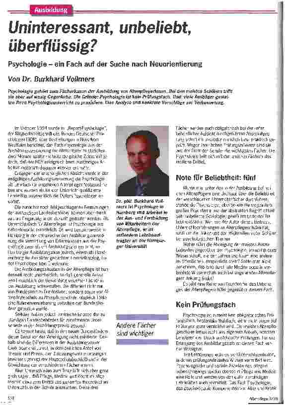 Vorschauseite 1: Uninteressant, unbeliebt, überflüssig? Psychologie - ein Fach auf der Suche nach Neuorientierung