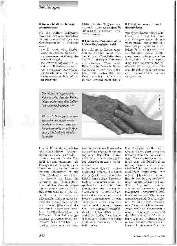Vorschauseite 2: Flüssigkeitsverzicht als Therapie-Begrenzung