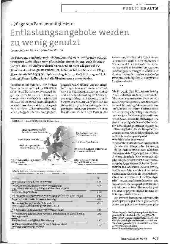 Vorschauseite 1: Entlastungsangebote werden zu wenig genutzt