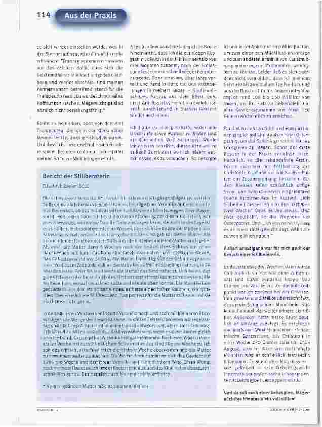 Vorschauseite 3: Voll gestillt trotz MagersuchtEine magersüchtige Mutter erzählt, was ihrTherapeuten und Hebammen alles nicht zutrauen
