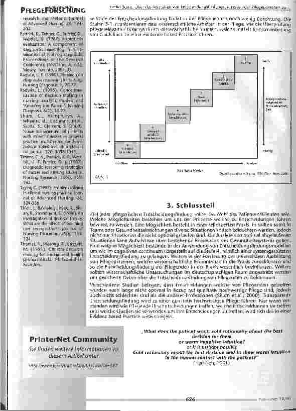 Vorschauseite 4: Über das Verstehen von Entscheidungsfindungsprozessender Pflegepersonen zu Evidence based Practice
