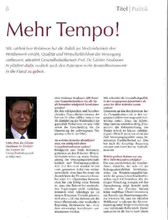 Vorschauseite 1: Mehr Tempo!