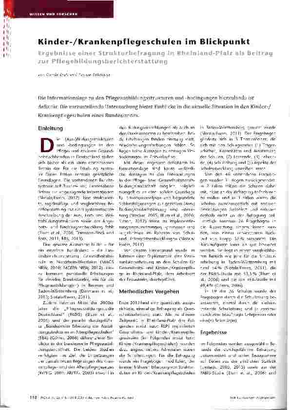 Vorschauseite 1: Kinder-/Krankenpflegeschulen im Blickpunkt