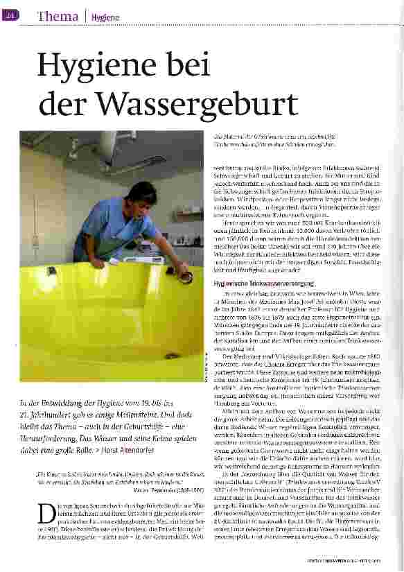 Vorschauseite 1: Hygiene bei der Wassergeburt