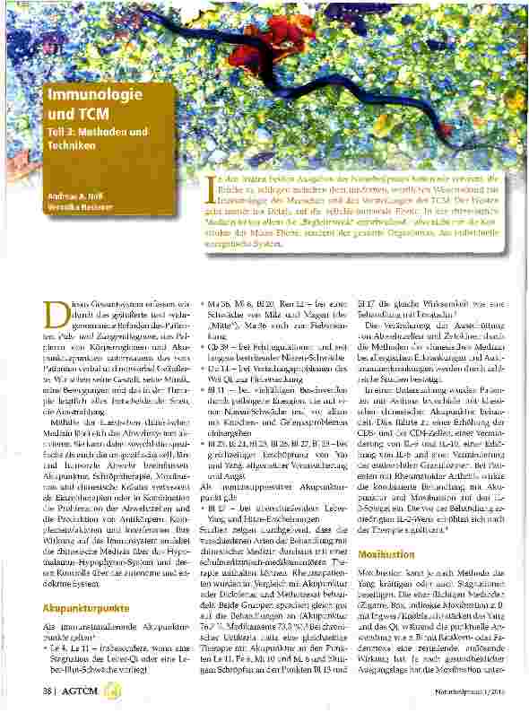 Vorschauseite 1: Immunologie und TCM Teil:3 Methoden und Techniken
