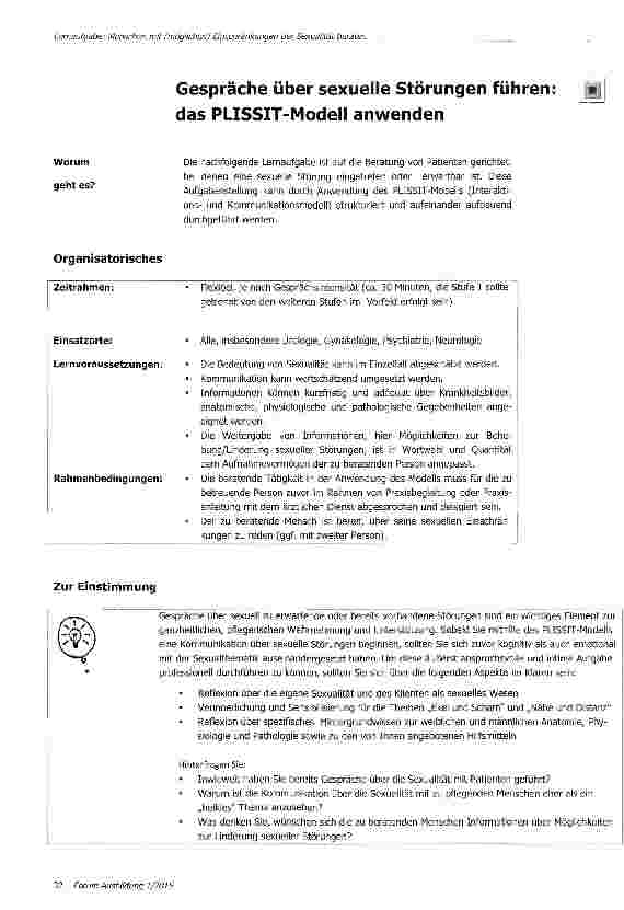 Vorschauseite 2: Lernaufgabe: Menschen mit (möglichen) Einschränkungen der Sexualität beraten
