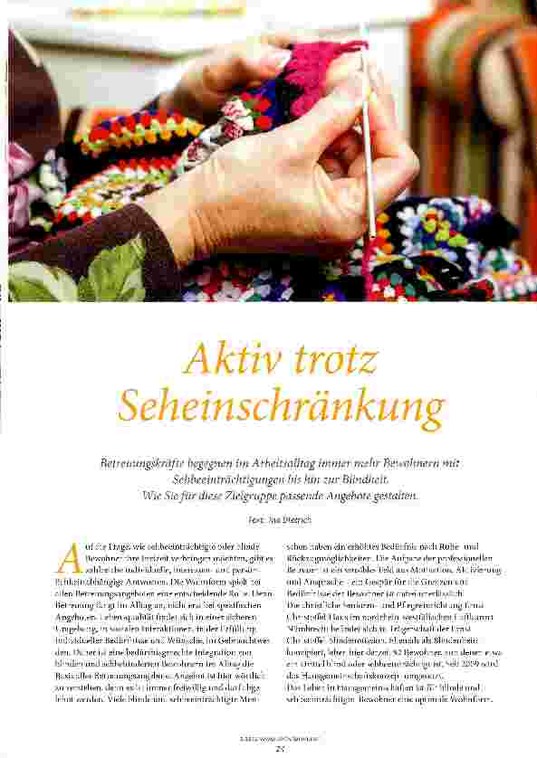 Vorschauseite 1: Aktiv trotz Seheinschränkung
