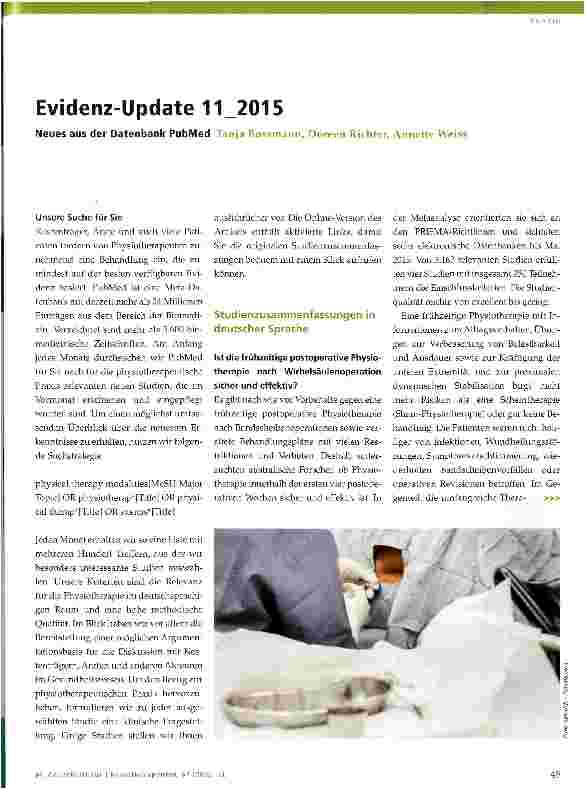 Vorschauseite 1: Evidenz-Update 11 2015