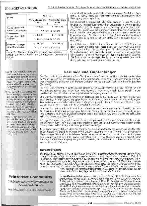 Vorschauseite 5: Das Thema Osteoporose in der Ausbildung von Krankenpflegerinnen