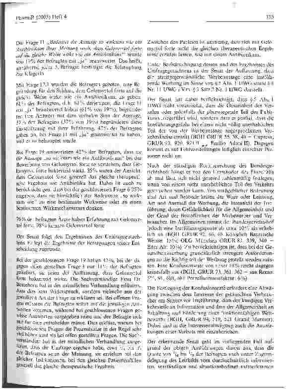 Vorschauseite 5: Zur Bewerbung eines schleimlösenden MedikamentsOLG München, Urteil vom 23. Dezember 2004 - 6 U 4304/01