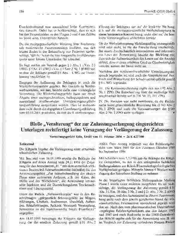 Vorschauseite 6: Zur Bewerbung eines schleimlösenden MedikamentsOLG München, Urteil vom 23. Dezember 2004 - 6 U 4304/01
