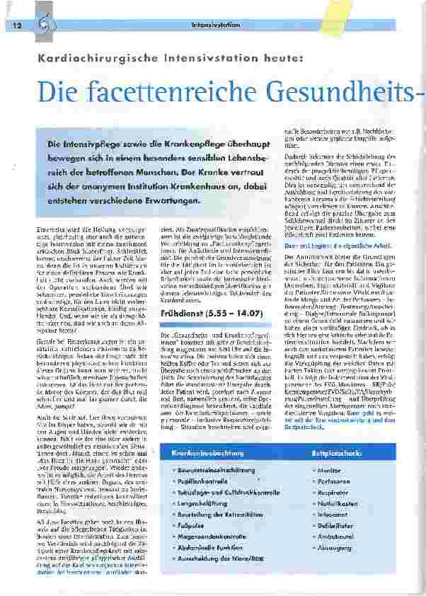 Vorschauseite 1: Die facettenreiche Gesundheits-und Krankenpflege