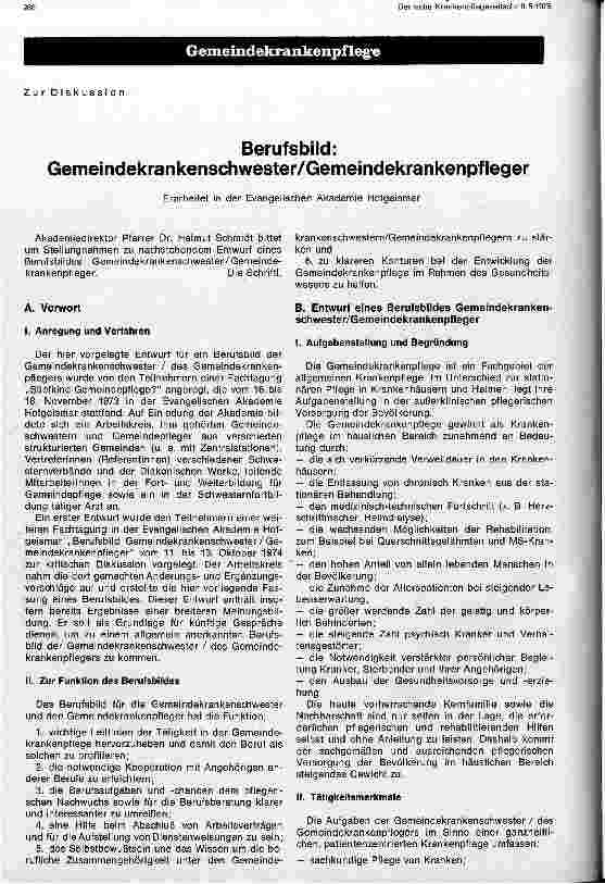 Vorschauseite 1: Berufsbild: Gemeindekrankenschwester/Gemeindekrankenpfleger