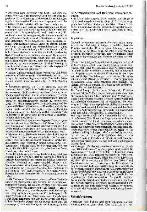 Vorschauseite 4: Ernährung und Krebsgeschehen