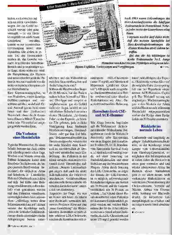 Vorschauseite 2: Herzinfarkt - weiterhin Todesursache Nr. 1? Wissenschaftlicher Fortschritt verspricht bessere Vorbeugung und Behandlung/Experten auf einem Presseseminar im Deutschen Herzzentrum B…