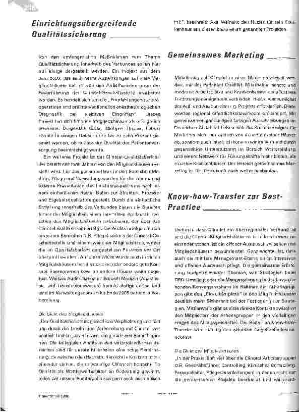 Vorschauseite 6: Der Clinotel-Krankenhausverbundein Netzwerk autonomer Mitglieder