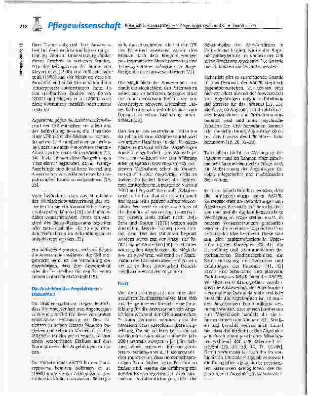Vorschauseite 4: Anwesenheit von Angehörigen während einer kardiopulmonalen Reanimation