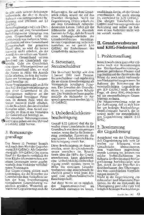 Vorschauseite 2: Grunderwerbsteuer bei privaten Krankenhausträgern
