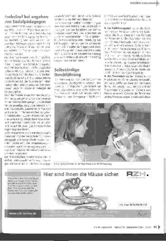 Vorschauseite 2: Stimmprävention vor Ort : Logopädieschülerinnen gehen in Schulen und Kindergärten