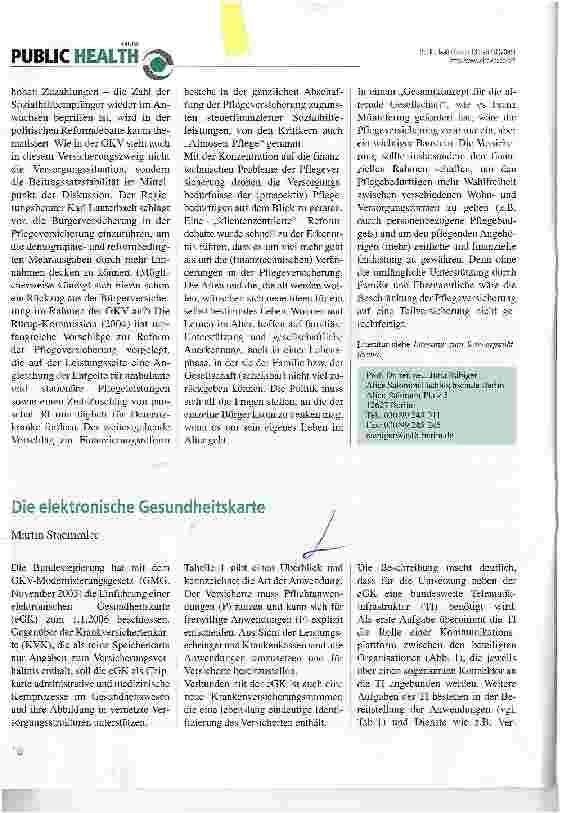 Vorschauseite 1: Die elektronische Gesundheitskarte