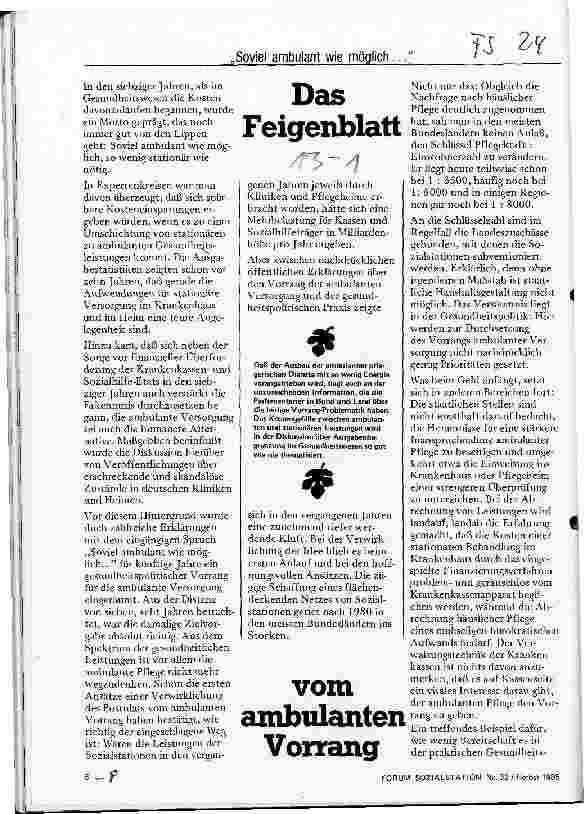 Vorschauseite 1: Das Feigenblatt vom ambulanten Vorrang