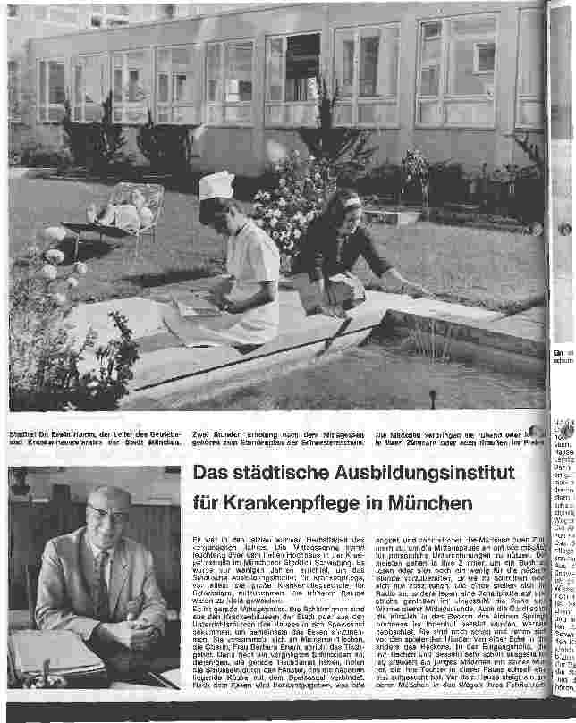 Vorschauseite 1: Das städtische Ausbildungsinstitut für Krankenpflege in München